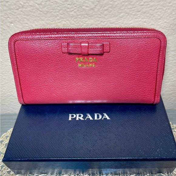 PRADA Portafoglio Lampo Vitello Phenix Long Zip Wallet - Picture 2 of 11
